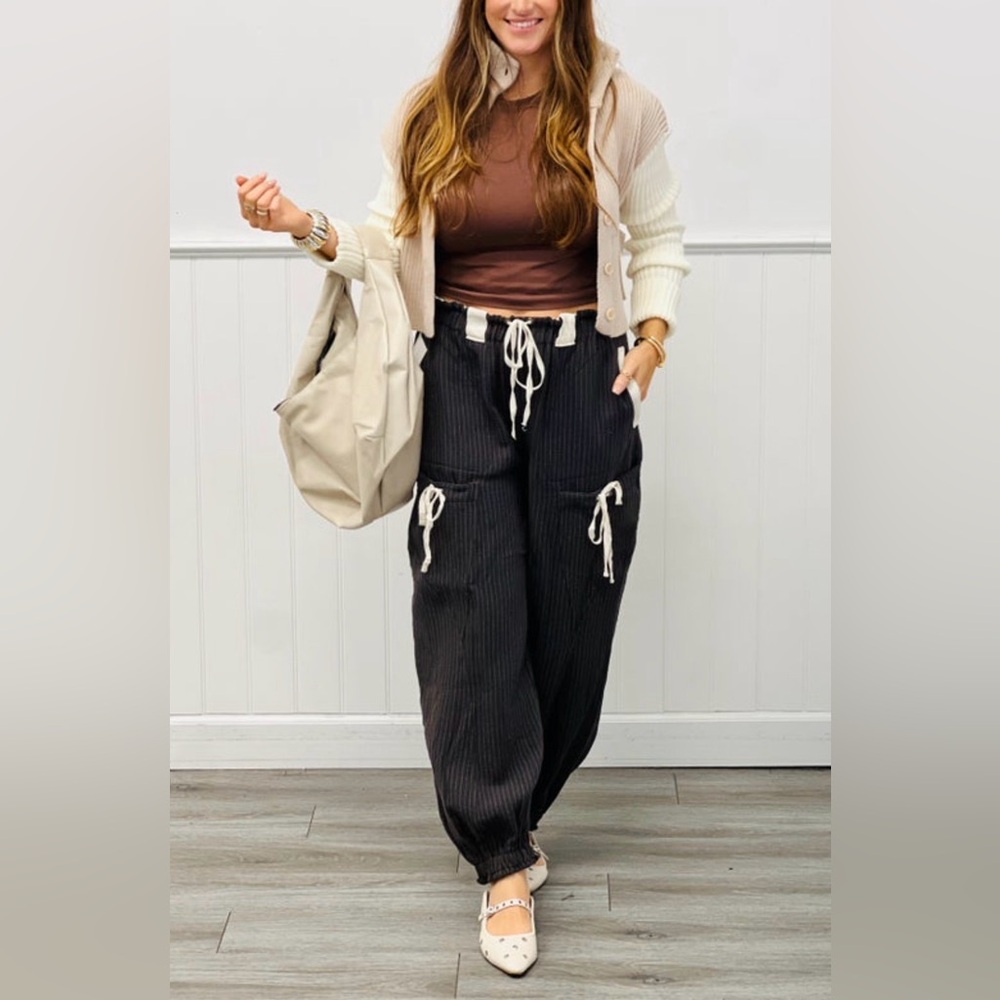 Midnight Striped Barrel Joggers - Picture 5 of 7